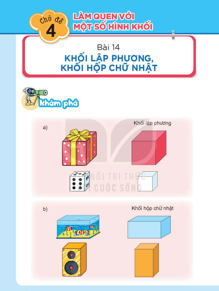 Bài tập Khối lập phương khối hộp chữ nhật  kết nối cánh diều chân trời