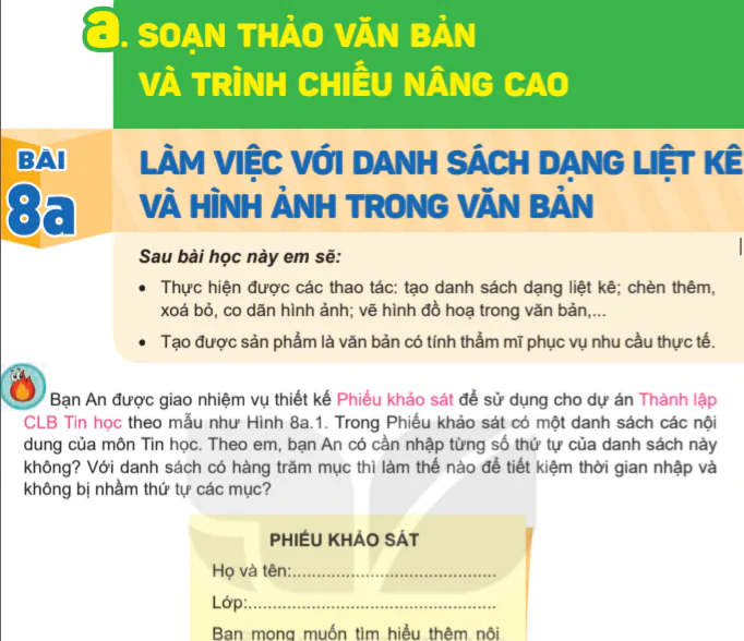 a. Soạn thảo văn bản và trình chiếu nâng cao