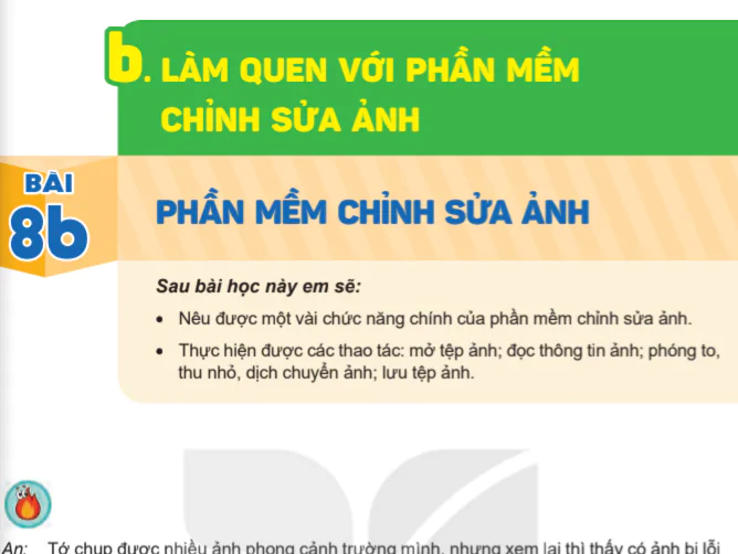 b. Làm quen với phần mềm, chỉnh sửa ảnh