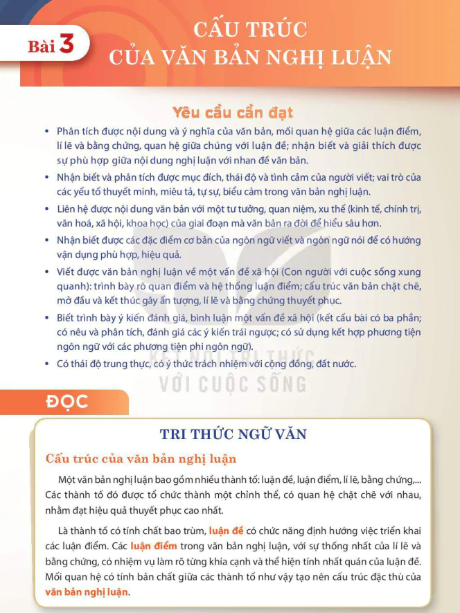 Bài 3: Cấu Trúc Của Văn Bản Nghị Luận