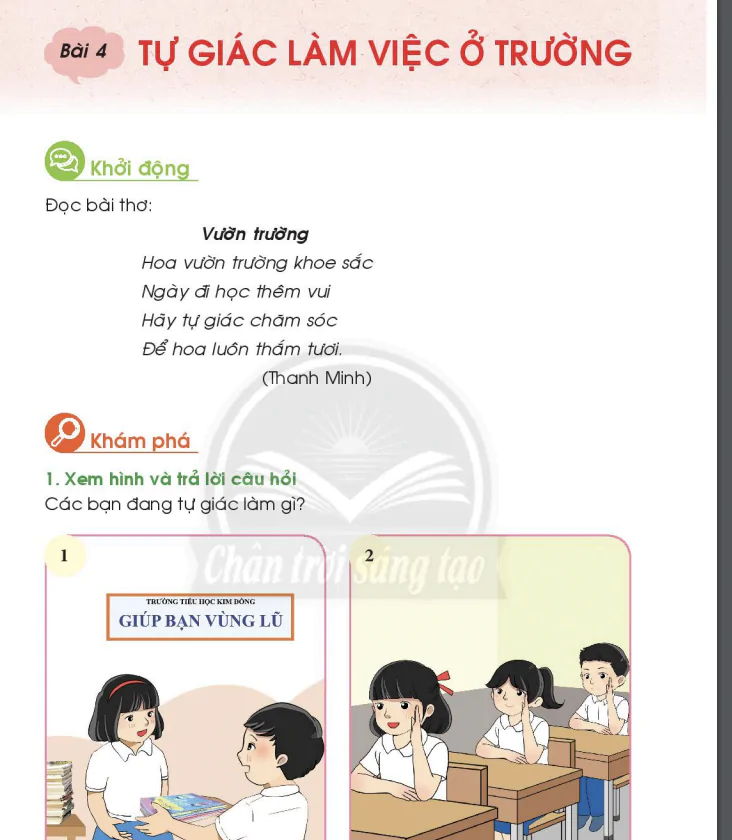 Bài 4: Tự giác làm việc ở trường