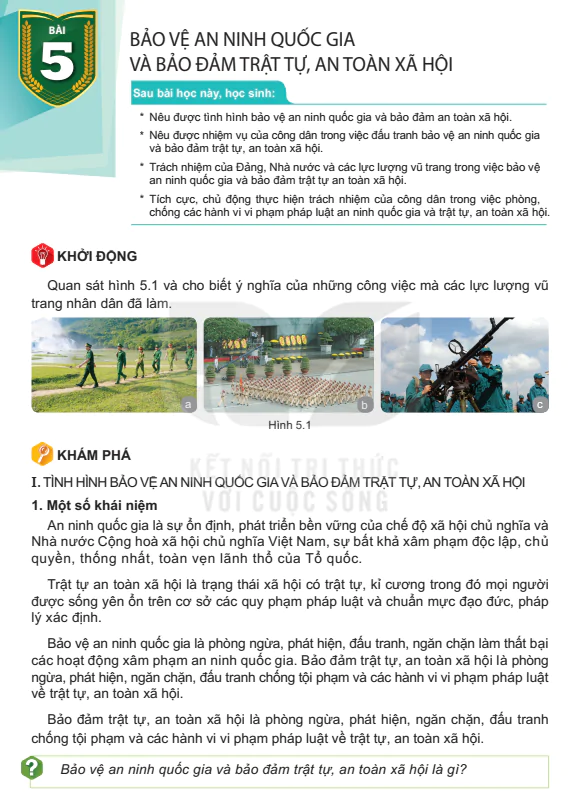 Bài 5: Bảo Vệ An Ninh Quốc Gia Và Bảo Đảm Trật Tự, An Toàn Xã Hội