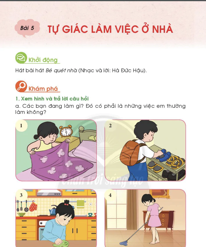 Bài 5: Tự giác làm việc ở nhà