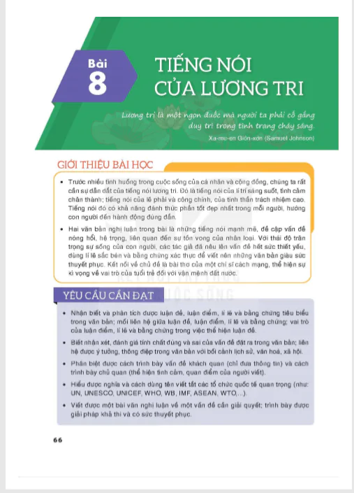 Bài 8 : Tiếng nói của lương tri