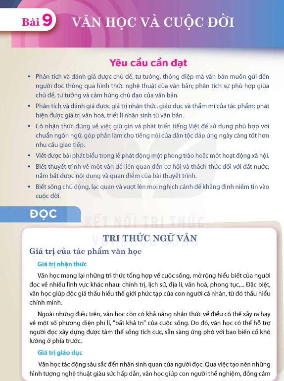Bài 9: Văn Học Và Cuộc Đời