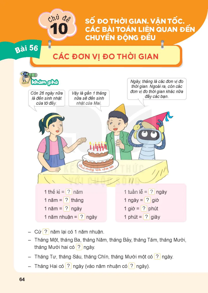 Chủ đề 10: Số đo thời gian, vận tốc. Các bài toán liên quan đến chuyển động đều