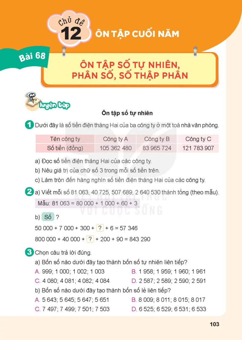 Chủ đề 12: Ôn tập cuối năm