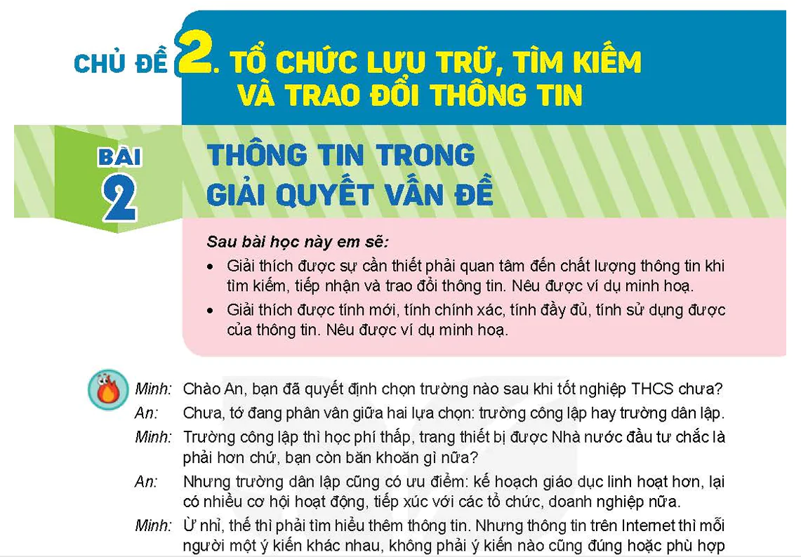 Chủ đề 2: Tổ chức lưu trữ, tìm kiếm và trao đổi thông tin