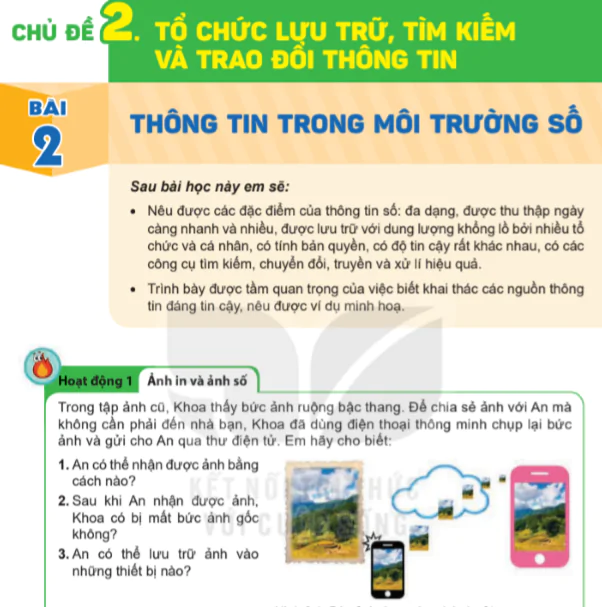 Chủ đề 2: Tổ chức lưu trữ, tìm kiếm và trao đổi thông tin