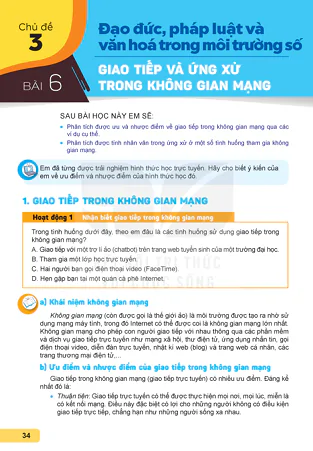 CHỦ ĐỀ 3. ĐẠO ĐỨC, PHÁP LUẬT VÀ VĂN HOÁ TRONG MÔI TRƯỜNG SỐ.
