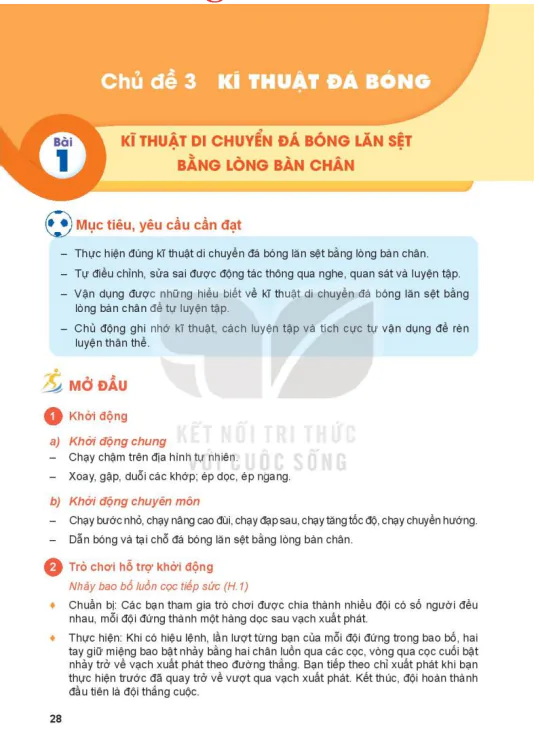 Chủ đề 3: Kĩ thuật đá bóng