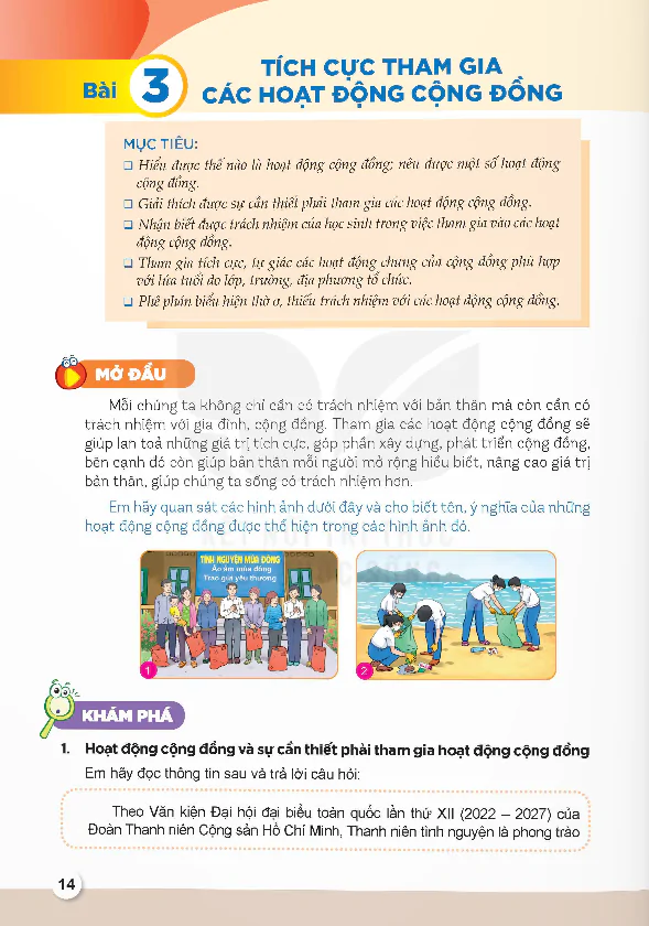 Chủ đề 3: Tích cực tham gia các hoạt động cộng đồng