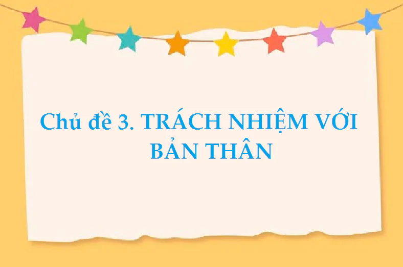 Chủ đề 3. TRÁCH NHIỆM VỚI BẢN THÂN