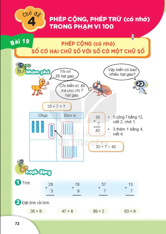 Chủ Đề 4: Phép Cộng, Phép Trừ (có nhớ) Trong Phạm Vi 100