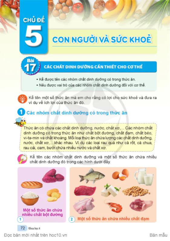 CHỦ ĐỀ 5: CON NGƯỜI VÀ SỨC KHỎE