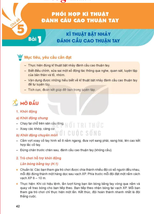 Chủ đề 5: Phối hợp kĩ thuật đánh cầu cao thuận tay