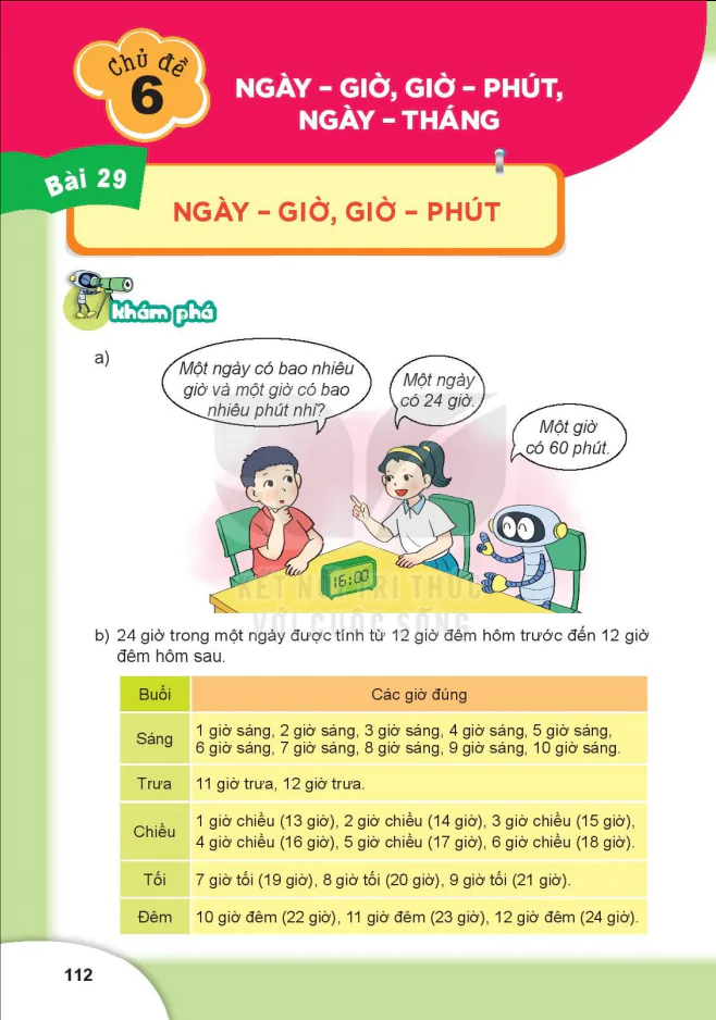 Chủ Đề 6: Ngày - Giờ, Giờ - Phút, Ngày - Tháng