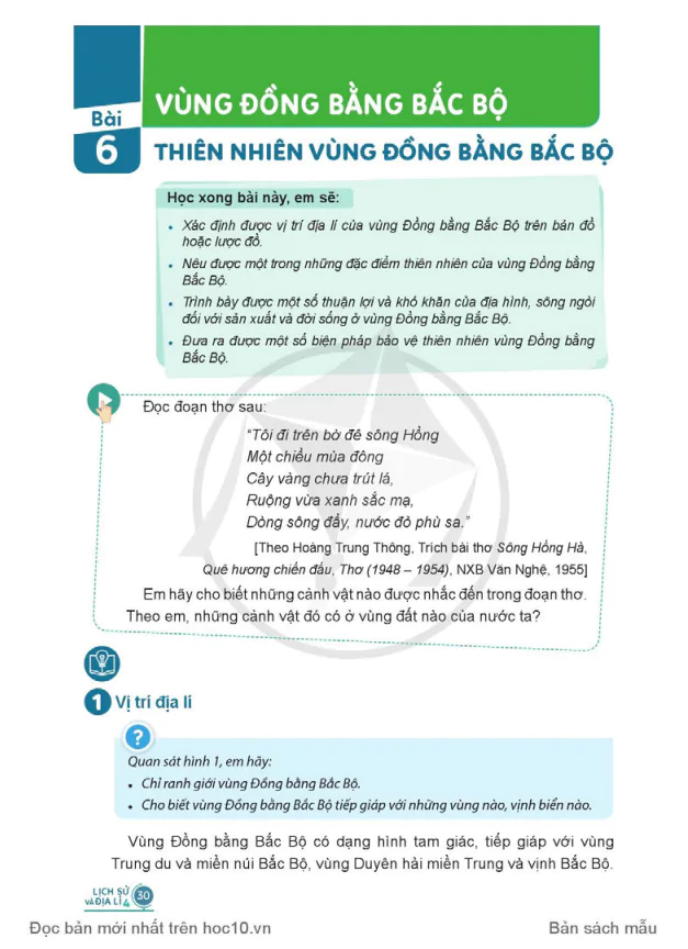 VÙNG ĐỒNG BẰNG BẮC BỘ