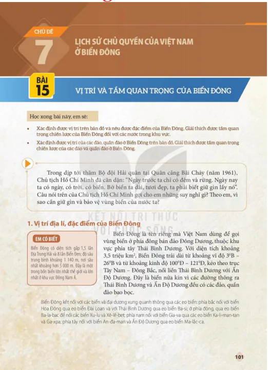CHỦ ĐỂ 7: LỊCH SỬ CHỦ QUYỀN CỦA VIỆT NAM Ở BIỂN ĐÔNG