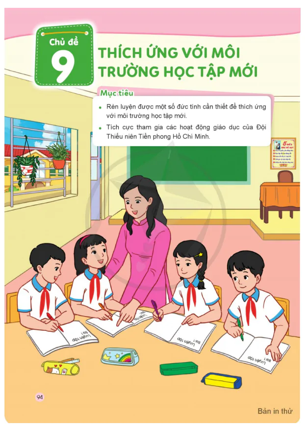 CHỦ ĐỀ 9: THÍCH ỨNG VỚI MÔI TRƯỜNG HỌC TẬP