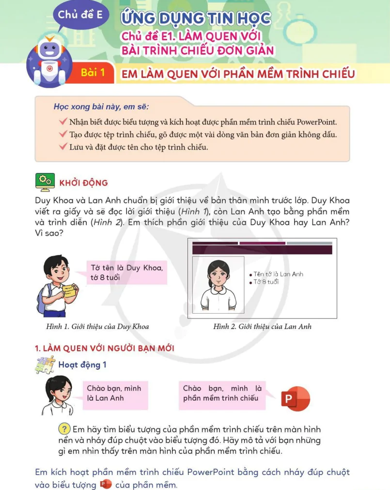 Chủ Đề E1: Làm Quen Với Bài Trình Chiếu Đơn Giản