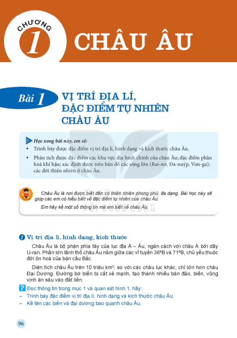 Chương 1:  Châu Âu - Phần Địa lí 