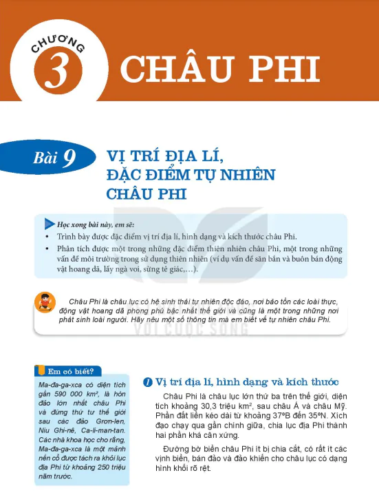 Chương 3: Châu Phi - Phần Địa Lý