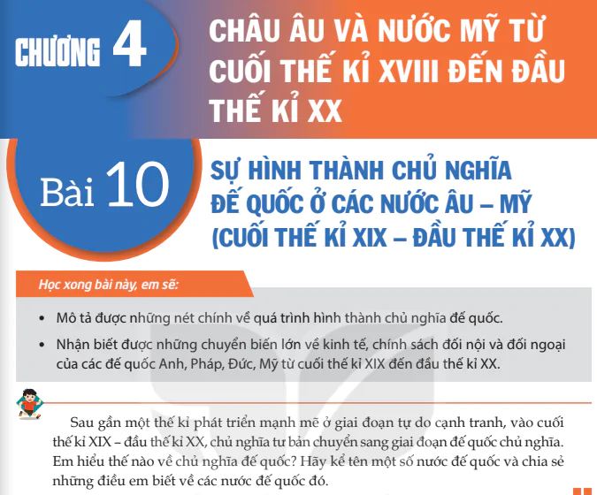 Chương 4: Châu Âu và nước Mỹ từ cuối thế kỉ XVIII đến đầu thế kỉ XX _ Phân Lịch Sử