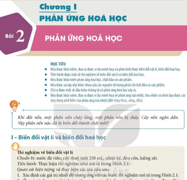 Chương I. Phản ứng hóa học