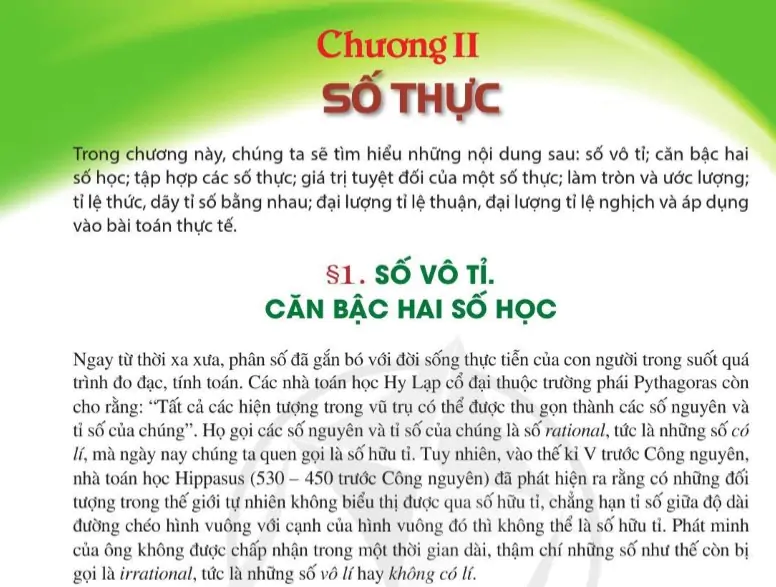 Chương II: Số thực