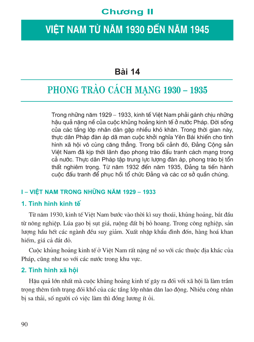 Chương II: Việt Nam Từ Năm 1930 Đến Năm 1945