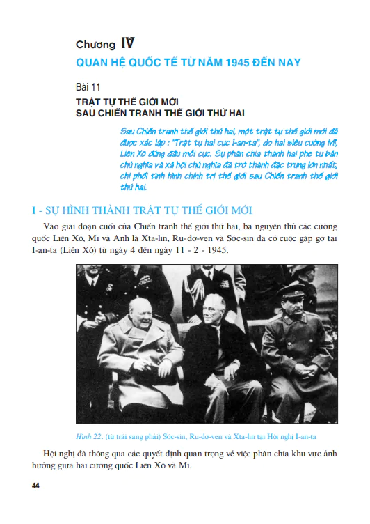 (Phần I) Chương IV - QUAN HỆ QUỐC TẾ TỪ NĂM 1945 ĐẾN NAY