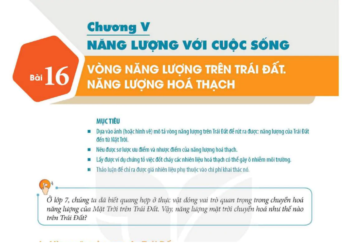 Chương V. NĂNG LƯỢNG VỚI CUỘC SỐNG