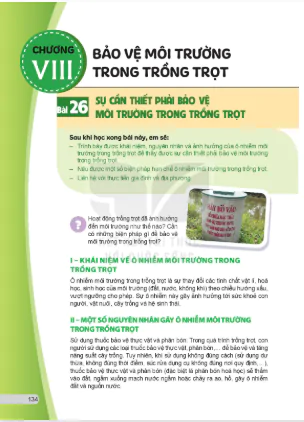 Chương VIII: Bảo vệ môi trường trong trồng trọt