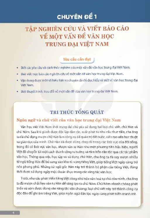 Chuyên Đề 1: Tập Nghiên Cứu Và Viết Báo Cáo Về Một Vấn Đề Văn Học Trung Đại Việt Nam