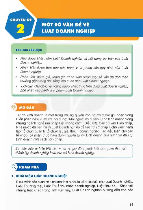 Chuyên đề 2: Một Số Vấn Đề Về Luật Doanh Nghiệp