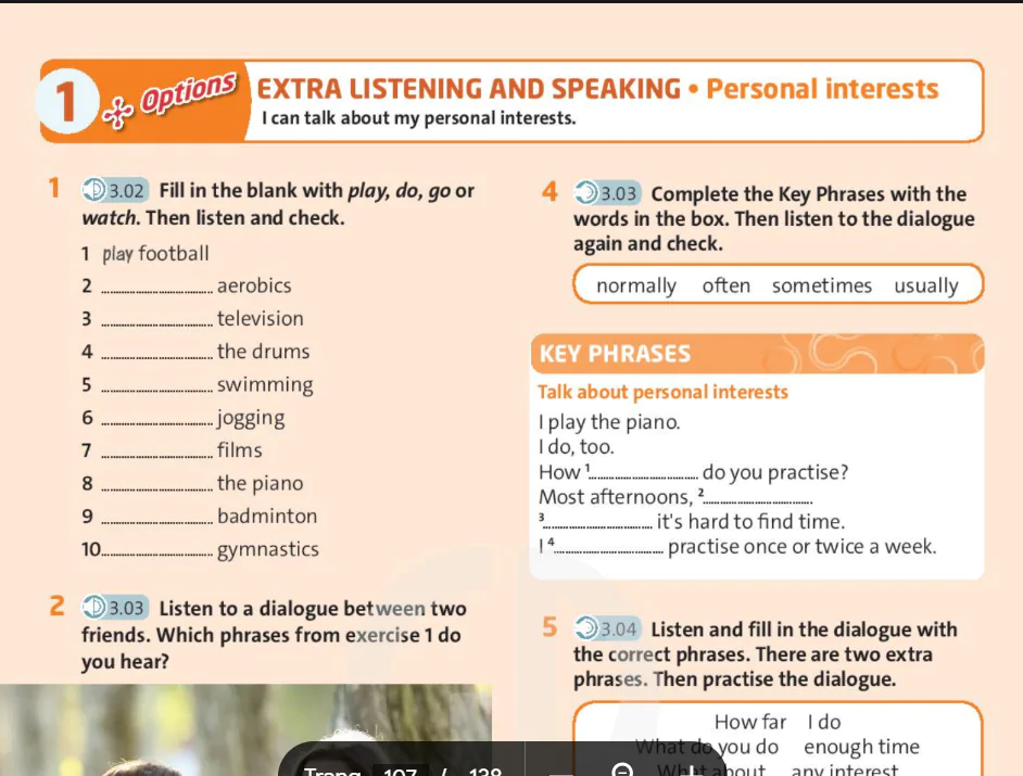 Option: Extra Listening And Speaking