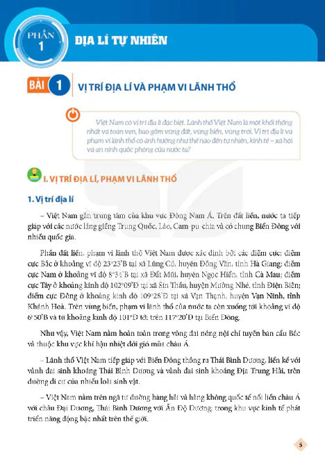 PHẦN 1: ĐỊA LÍ TỰ NHIÊN