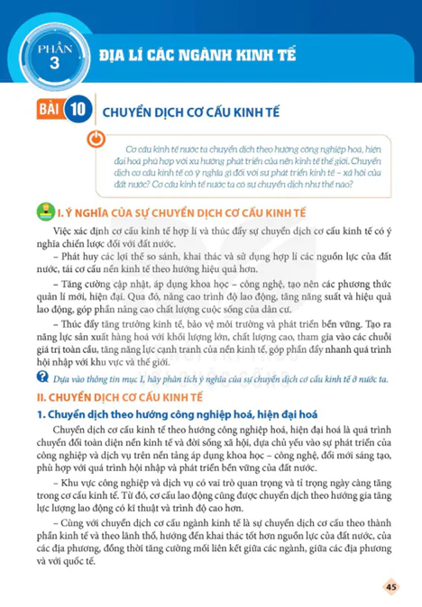 PHẦN 3: ĐỊA LÍ CÁC NGÀNH KINH TẾ