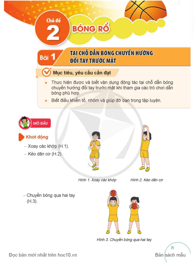 PHẦN 3: THỂ THAO TỰ CHỌN - CHỦ ĐỀ 2: BÓNG RỔ