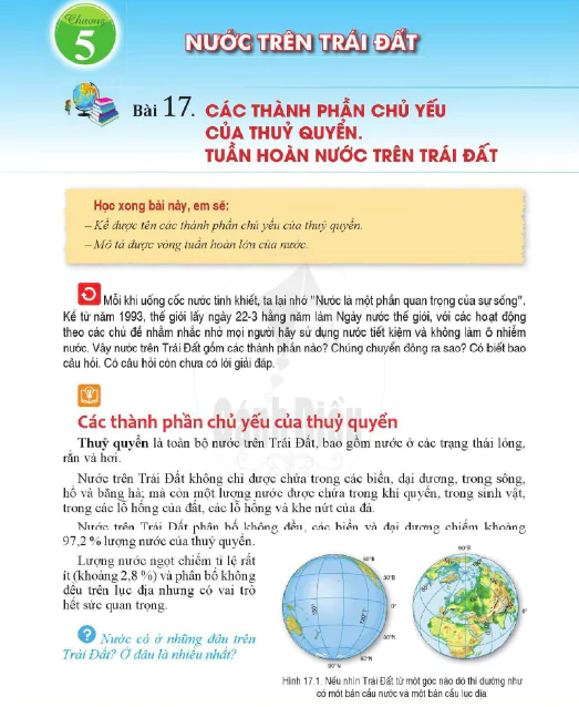 Phần Địa Lí_Chương 5. Nước Trên Trái Đất