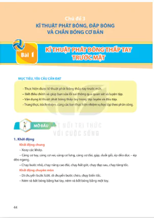 Phần hai: Thể thao tự chọn: Bóng chuyền_Chủ đề 3: Kĩ thuật phát bóng, đập bóng và chắn bóng cơ bản