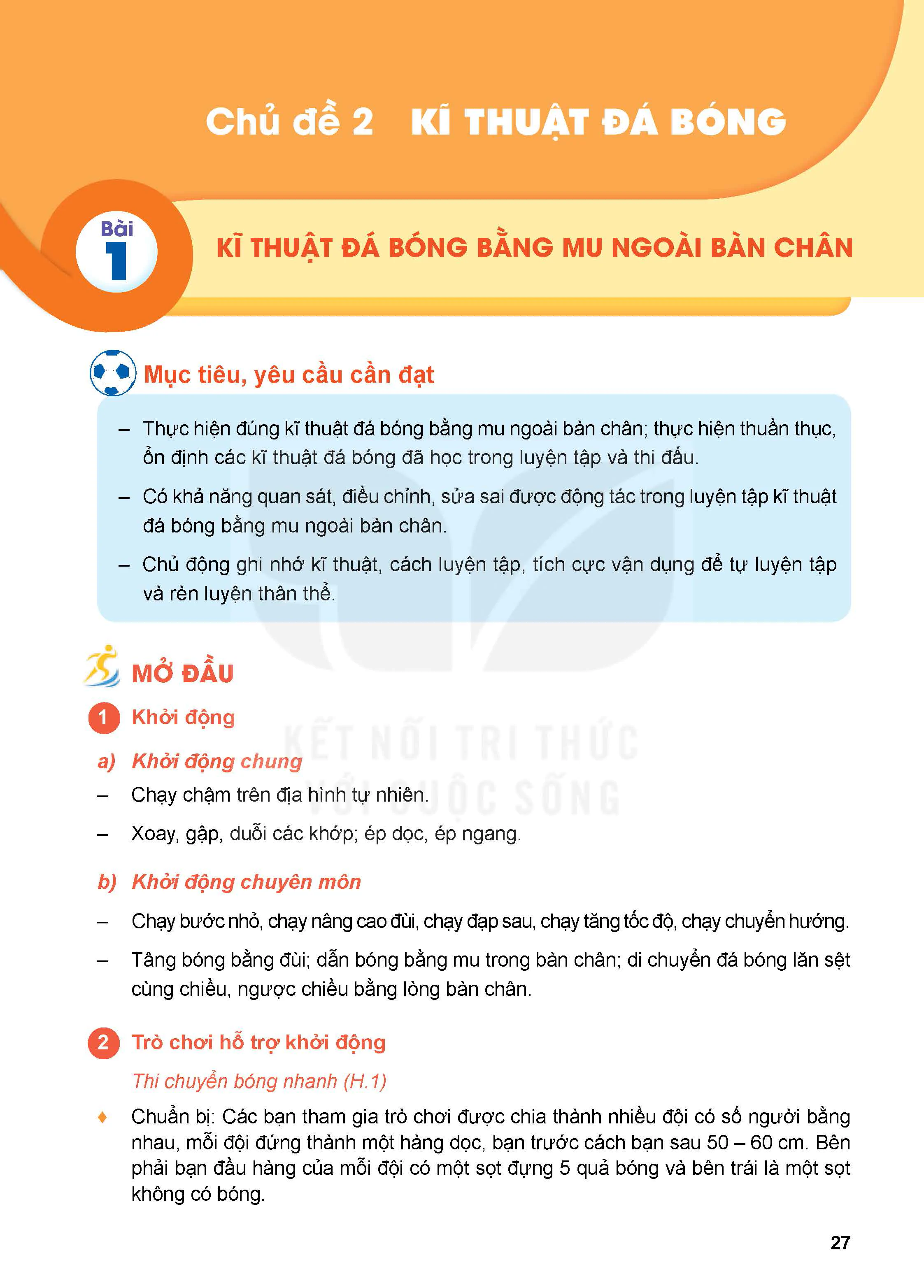 Phần II - Chủ đề 2. Kĩ thuật đá bóng