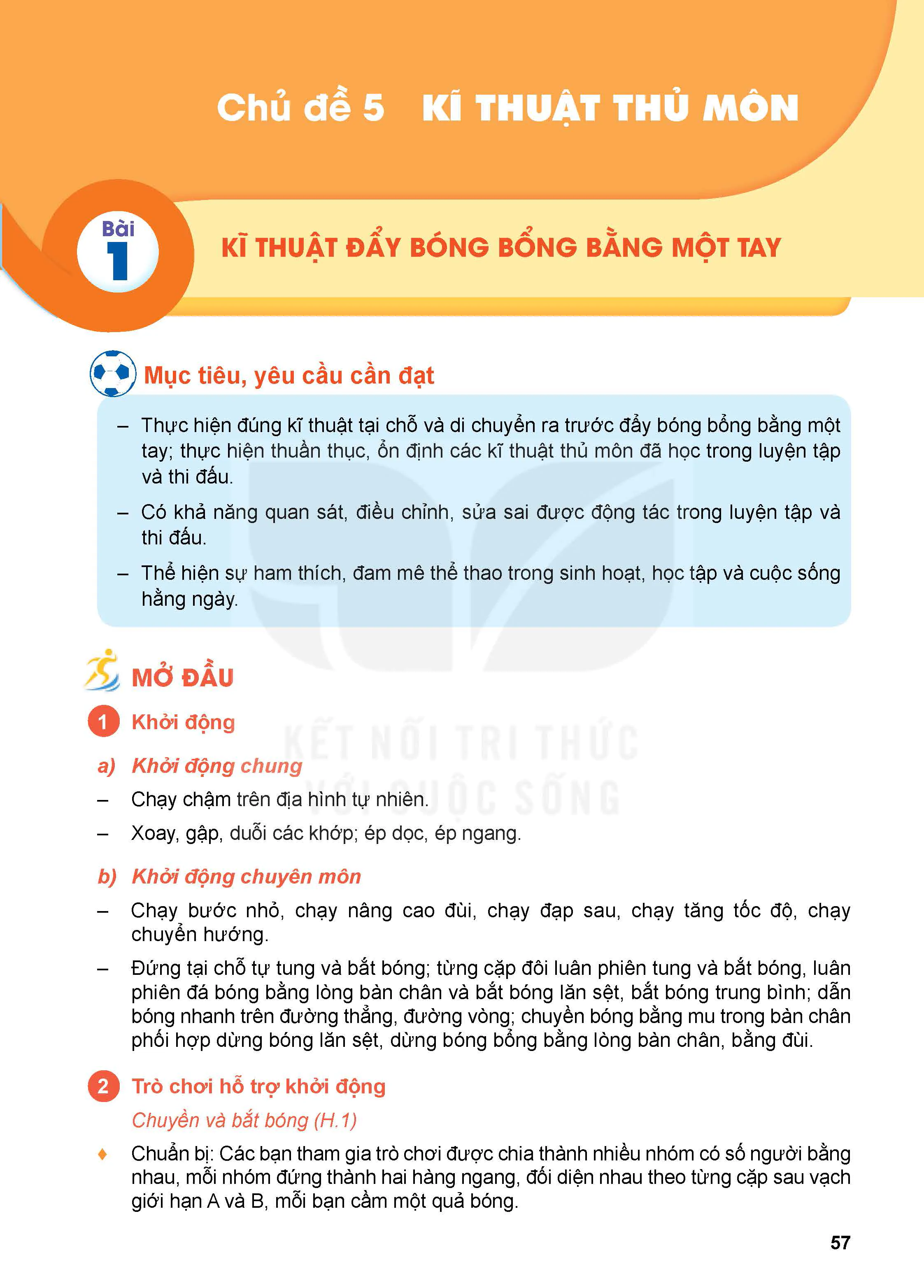 Phần II - Chủ đề 5. Kĩ thuật thủ môn