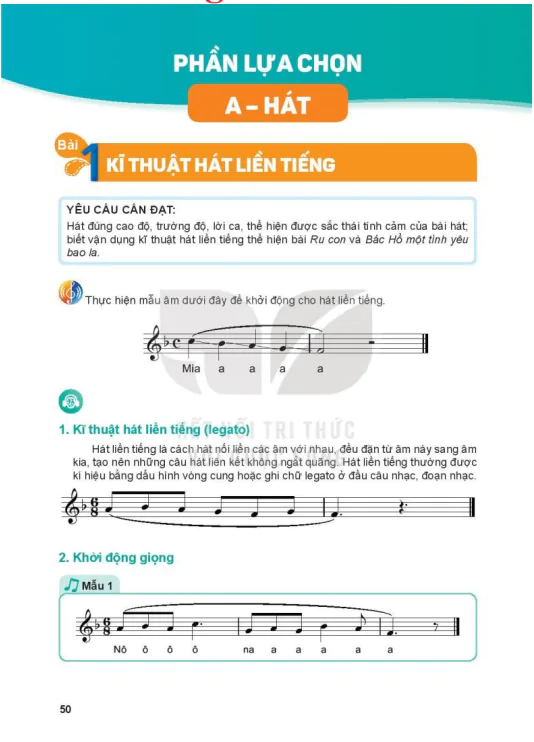 Phần lụa chọn: A - Hát