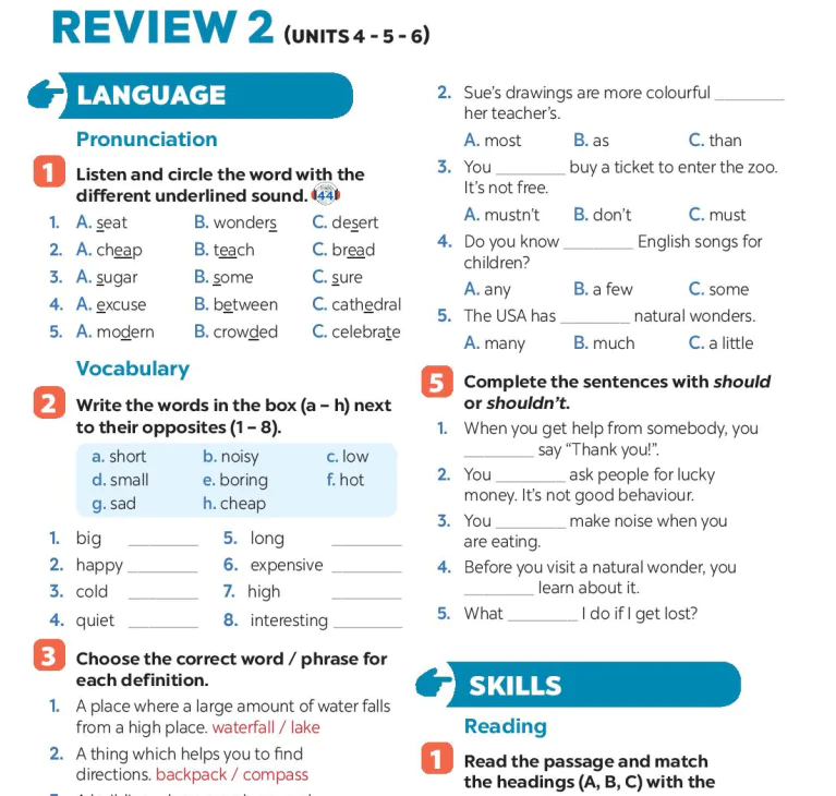 Review 2 (Units 4-5-6)