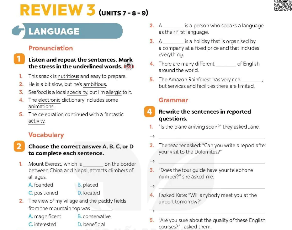 Review 3 (Units 7-8-9)