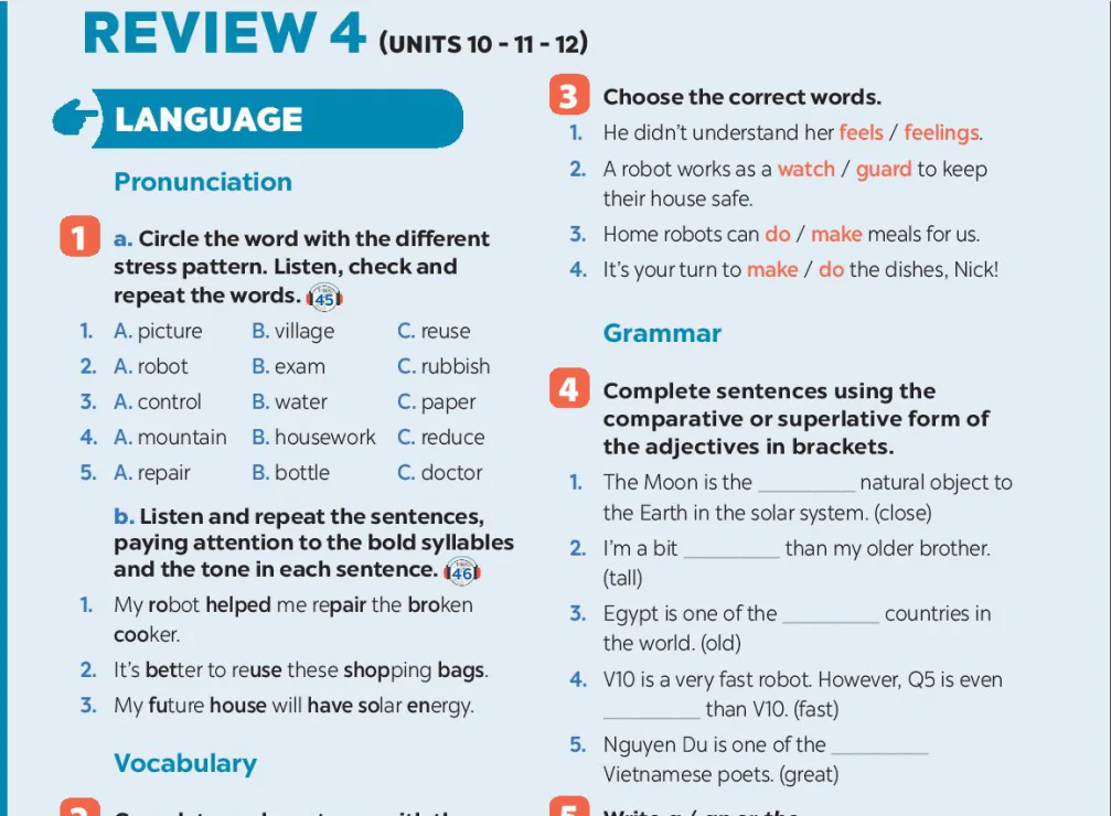 Review 4 (Units 10-11-12)