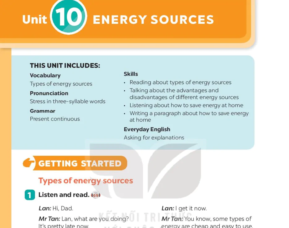 Unit 10: Energy sources