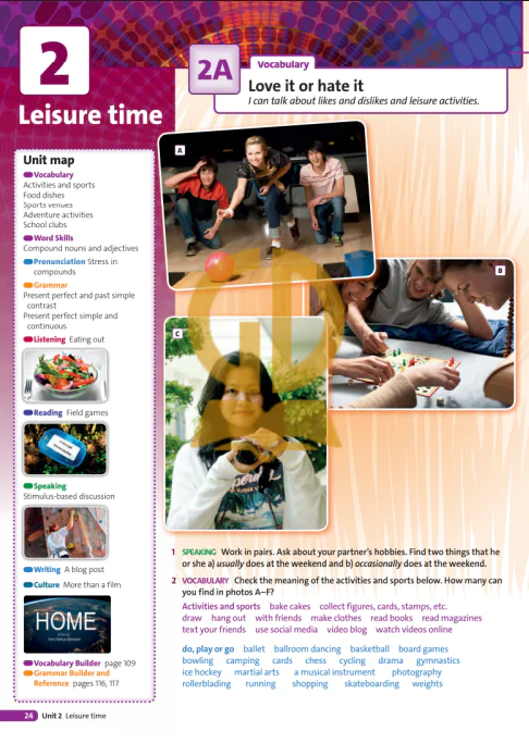 Unit 2: Leisure time